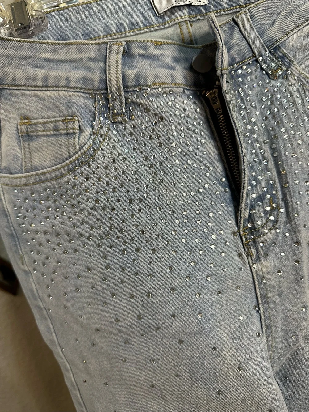 NWT A.Z.I. New York Rhinestone Embellished Jeans - Picture 3 of 5